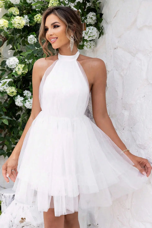 'Oriana' Halter Neck Backless Dress - Celes Fashion